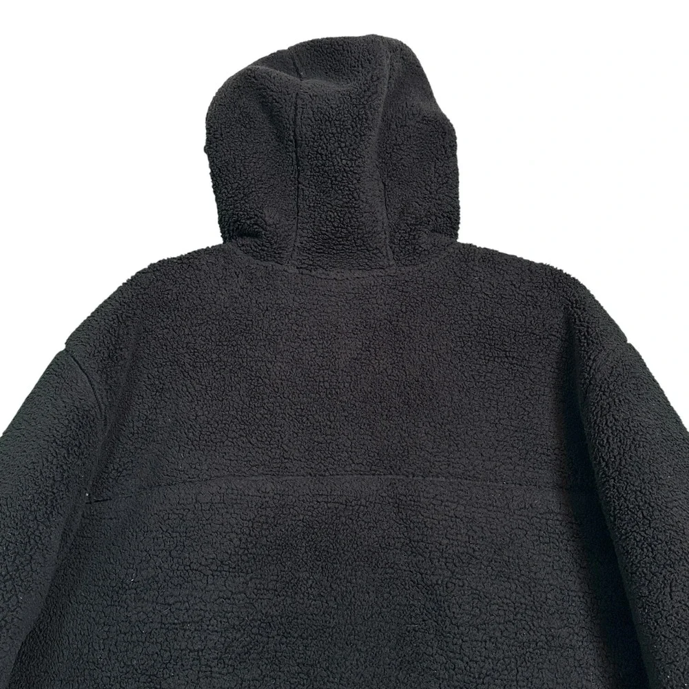 The North Face Campshire Hoodie XXL Sherpa Fleece Pullover Jacket Black Khaki